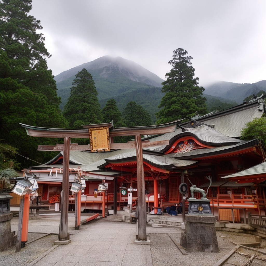 AI-generated illustration of Akagi Shrine