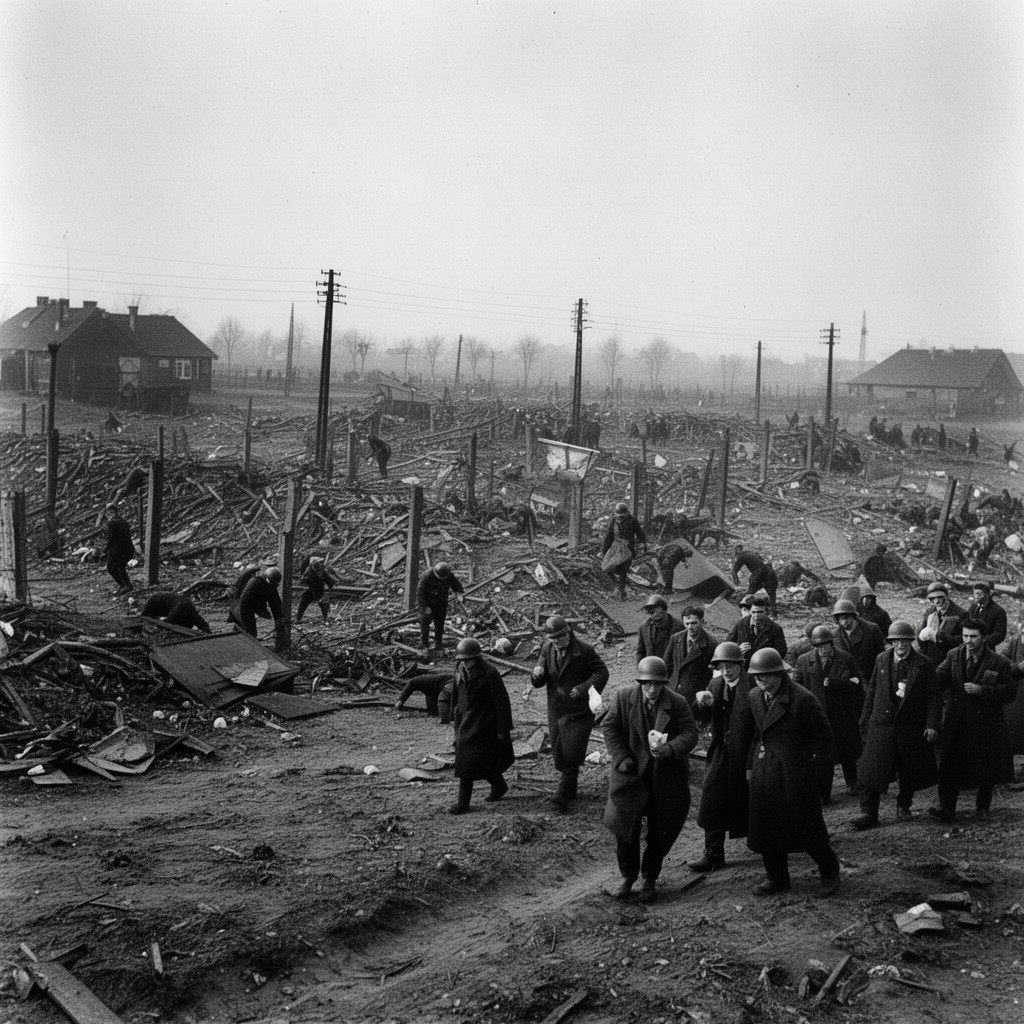 AI-generated illustration of Wawer massacre