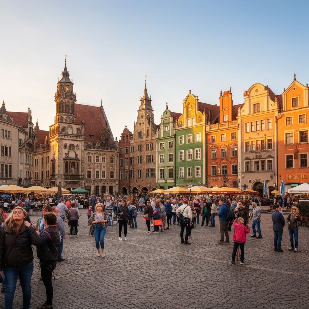 AI-generated illustration of Market Square in Wrocław