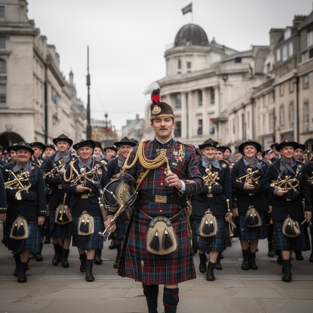 AI-generated illustration of London Scottish Regiment