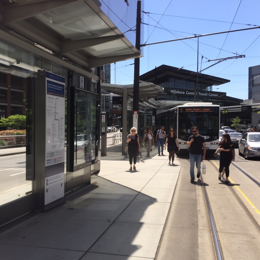 AI-generated illustration of Hillsboro Central Transit Center