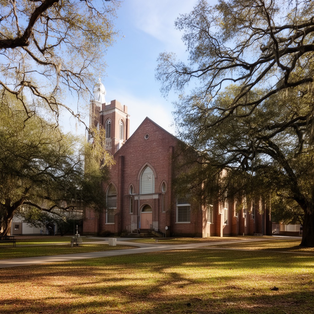 AI-generated illustration of First United Methodist Church (Marianna, Florida)