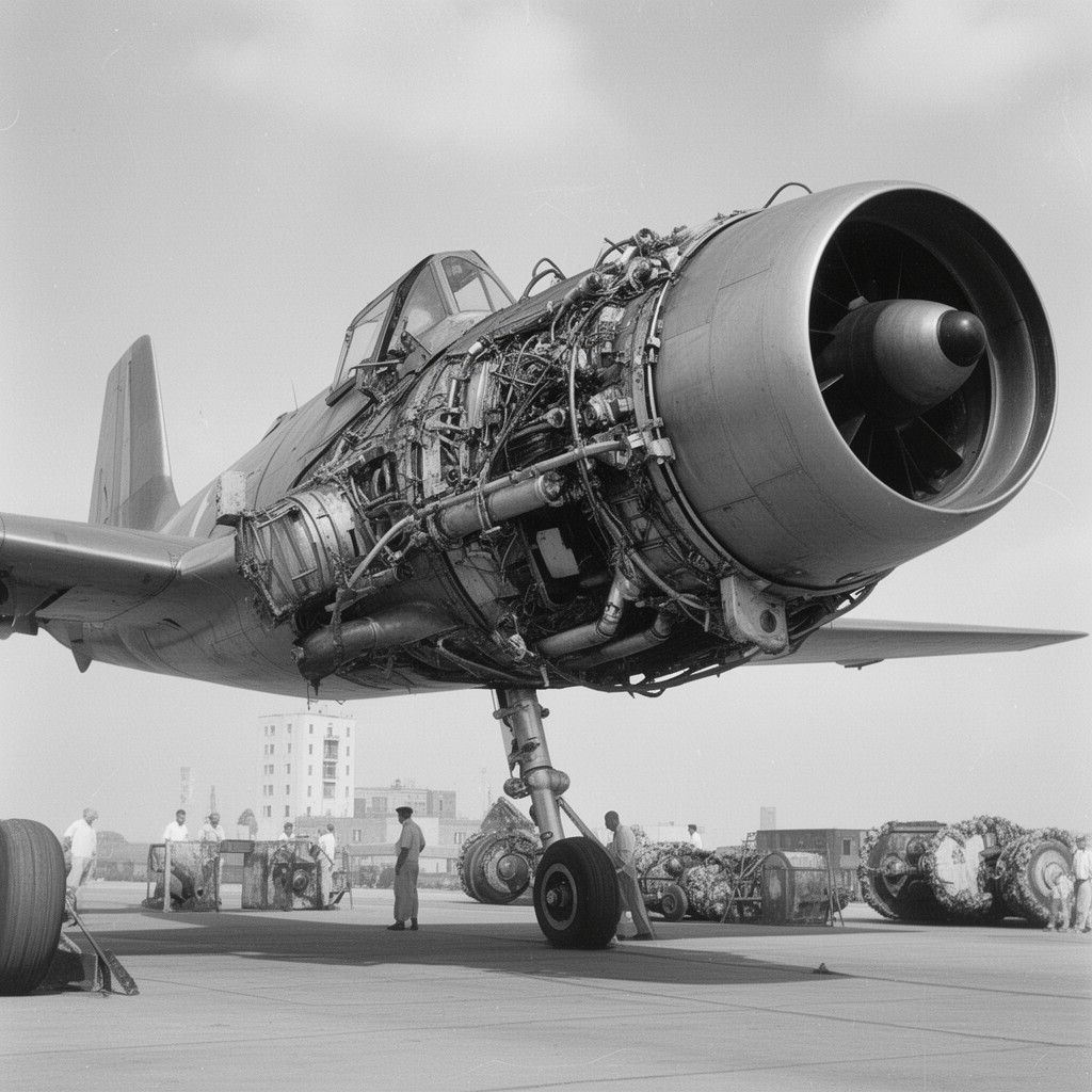 AI-generated illustration of Allison J35 turbojet