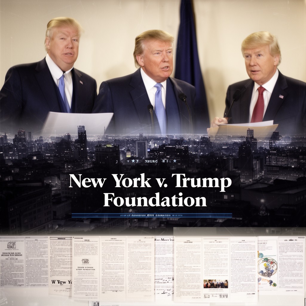 AI-generated illustration of New York v. Trump Foundation civil lawsuit