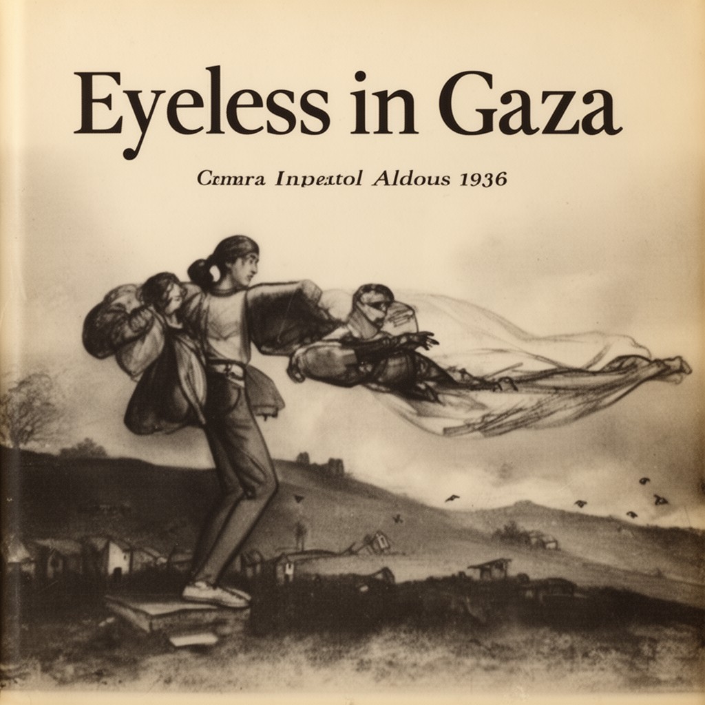 AI-generated illustration of Eyeless in Gaza