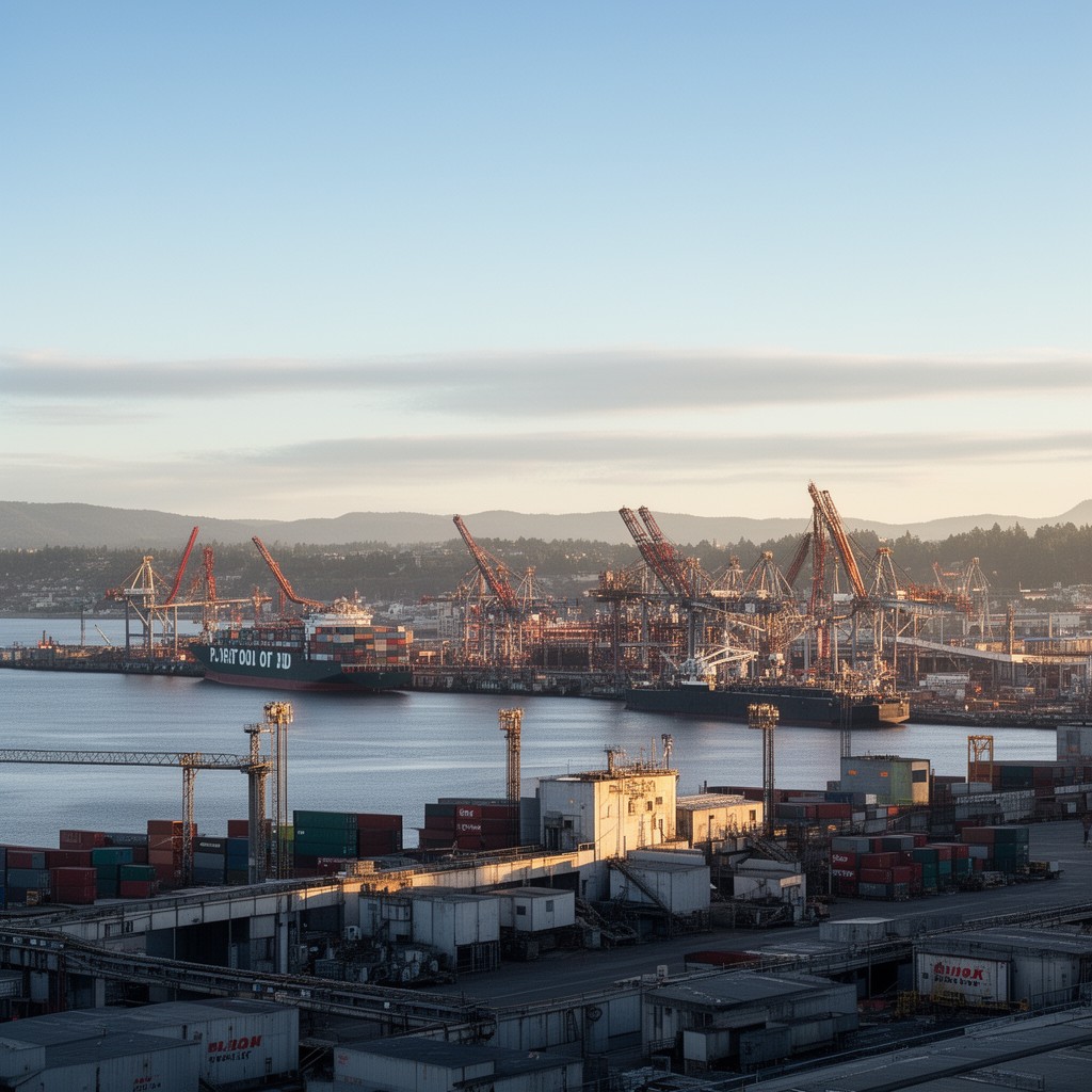 AI-generated illustration of Port of Portland