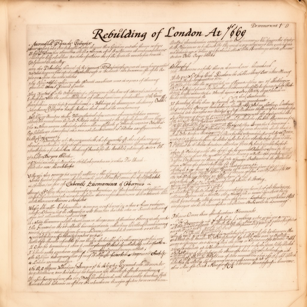 AI-generated illustration of Rebuilding of London Act 1666