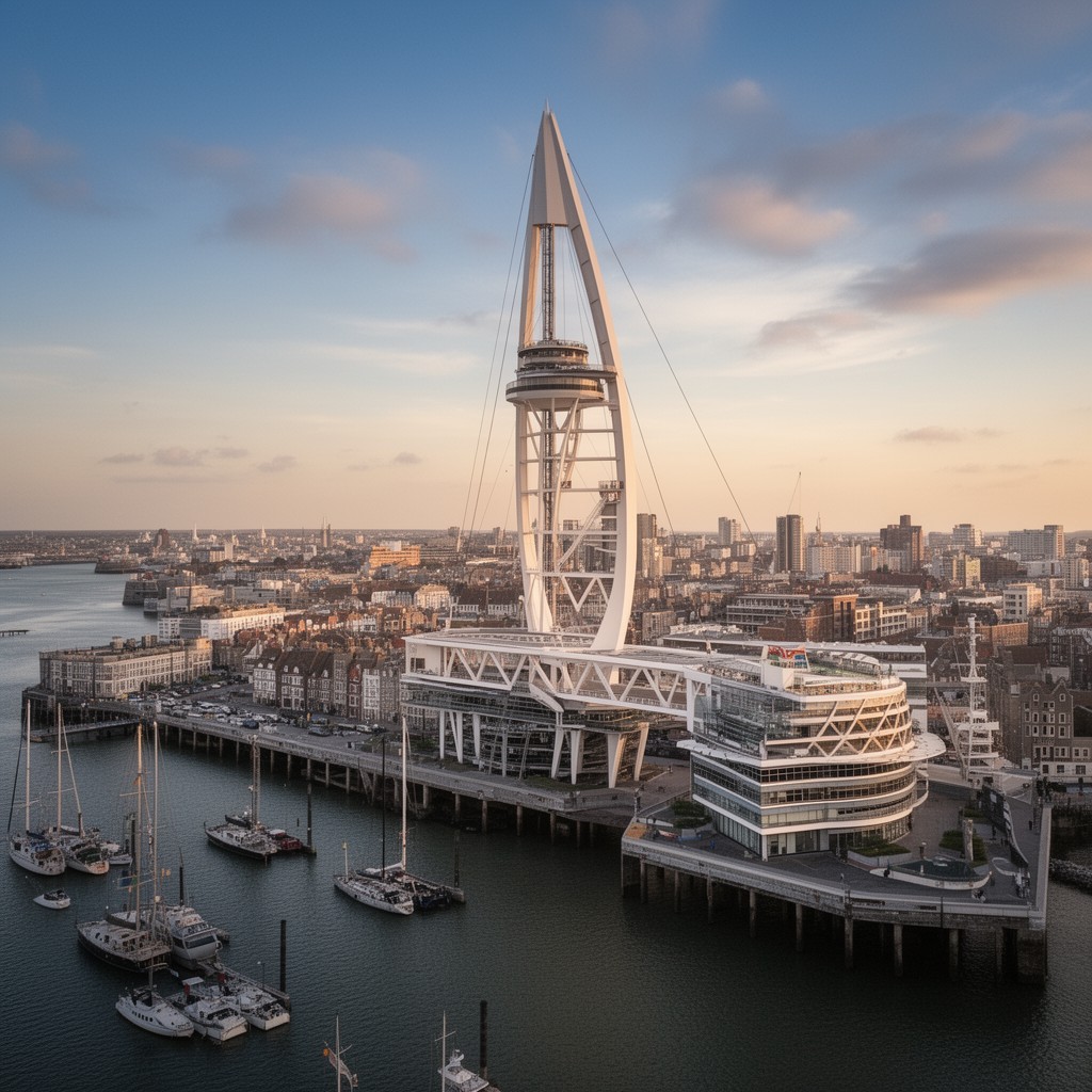 AI-generated illustration of Spinnaker Tower
