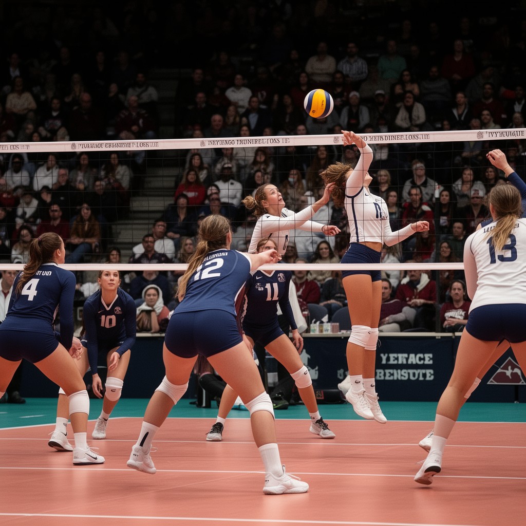 AI-generated illustration of Ivy League women’s volleyball