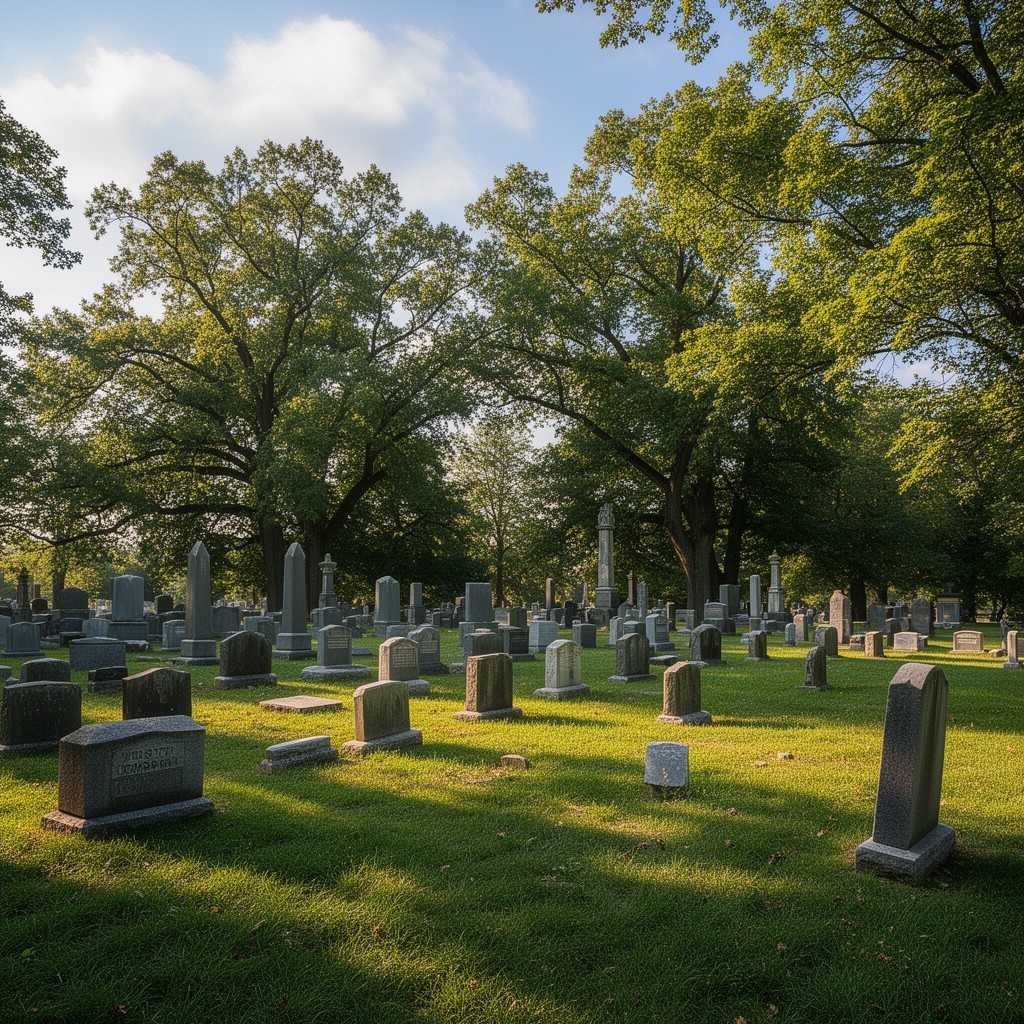 AI-generated illustration of Wooster Cemetery, Wooster, Ohio, United States