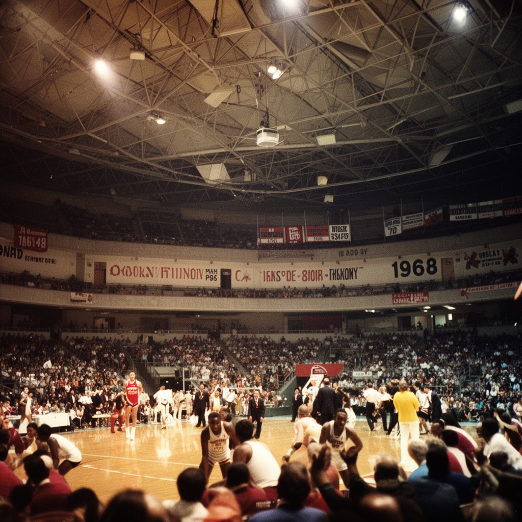 AI-generated illustration of 1968 "Game of the Century" vs UCLA at the Astrodome