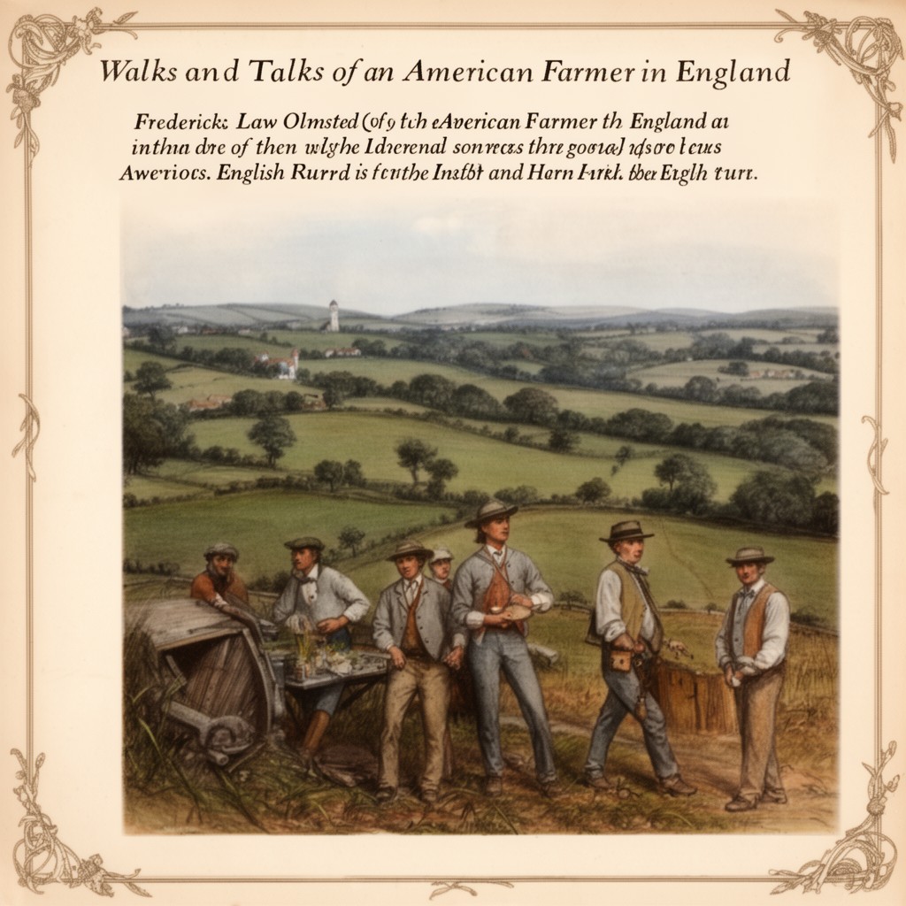 AI-generated illustration of Walks and Talks of an American Farmer in England