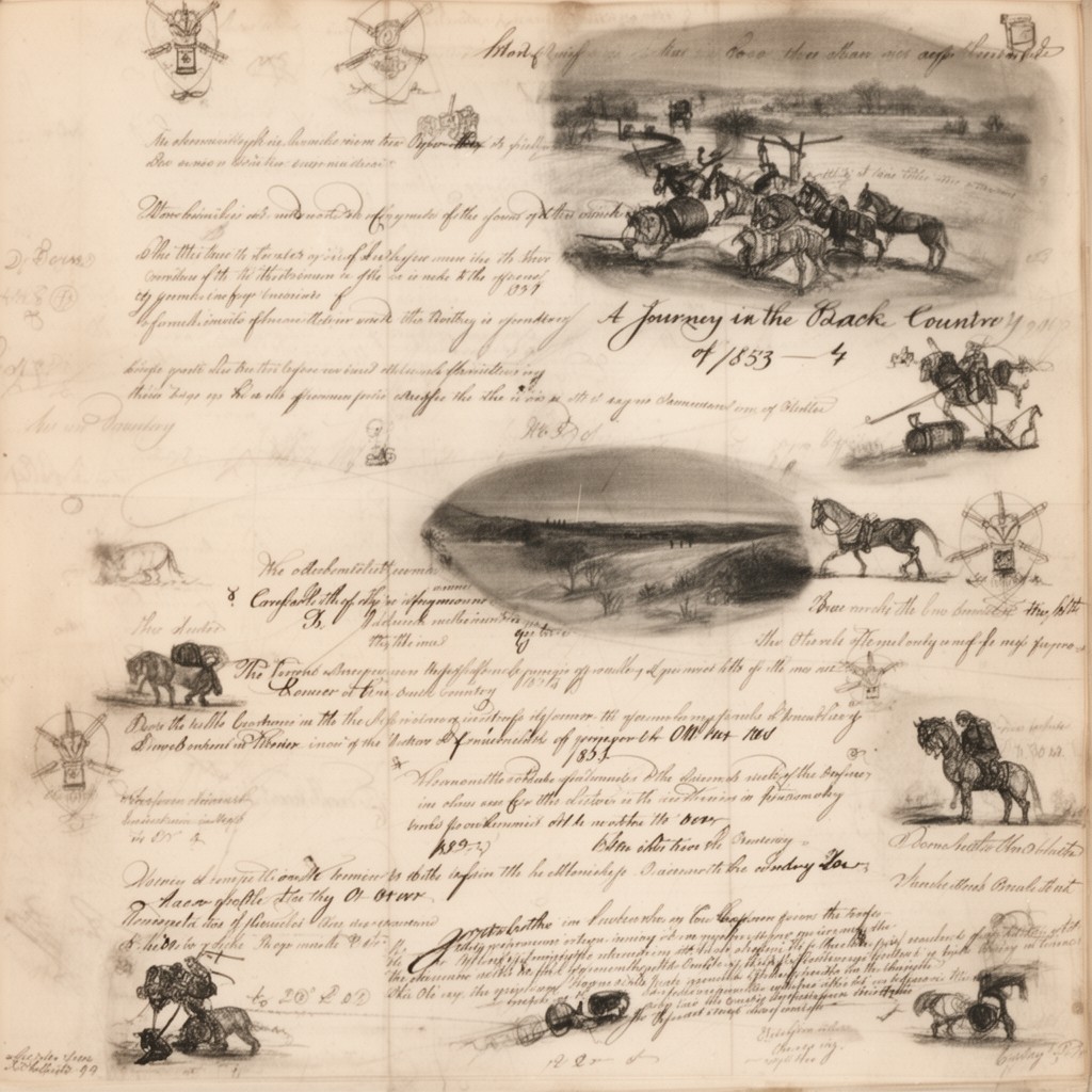 AI-generated illustration of A Journey in the Back Country in the Winter of 1853–4