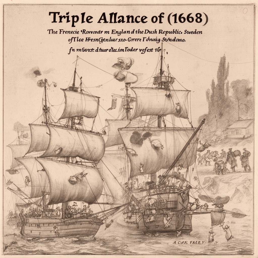 AI-generated illustration of Triple Alliance (1668)