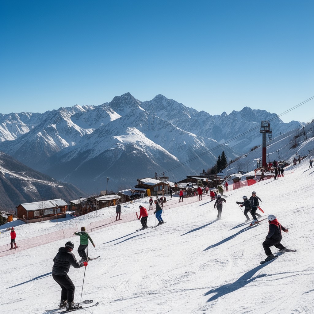 AI-generated illustration of Tetnuldi ski resort