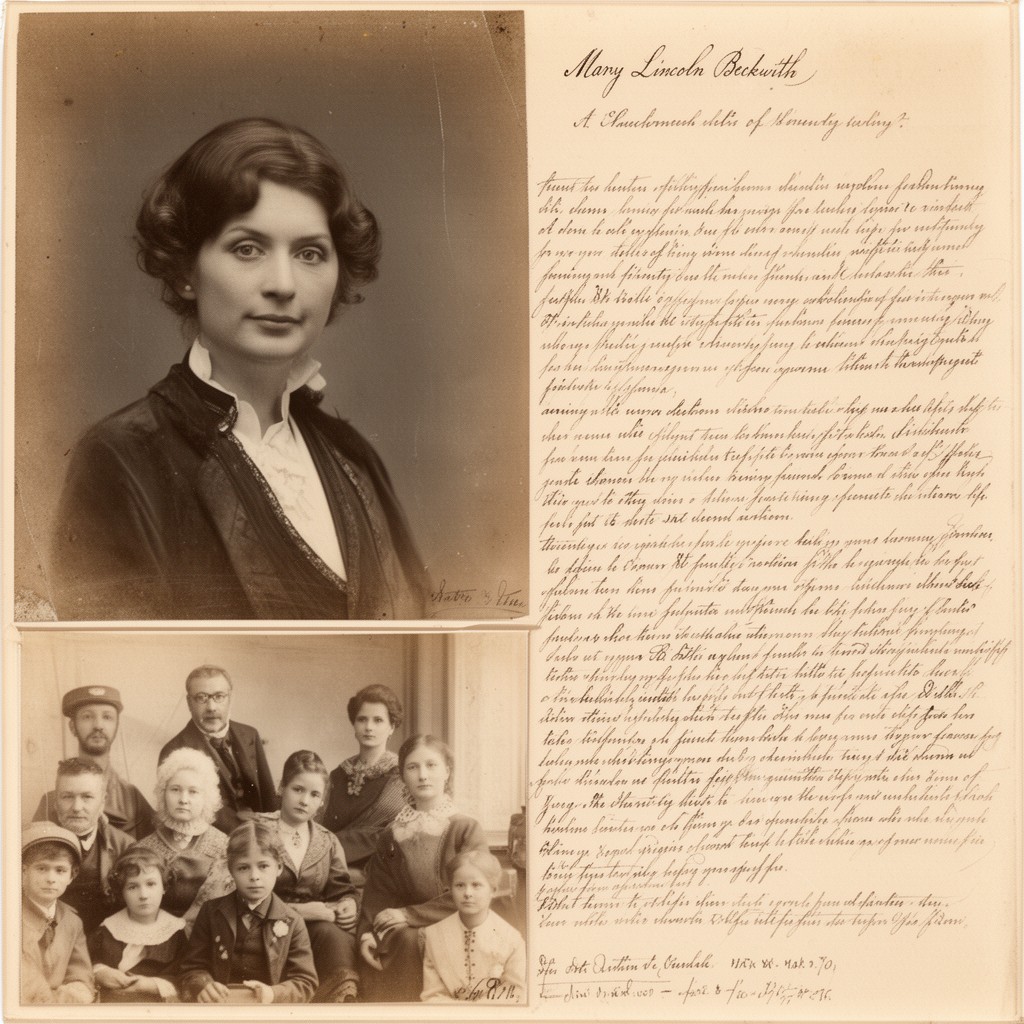 AI-generated illustration of Mary Lincoln Beckwith