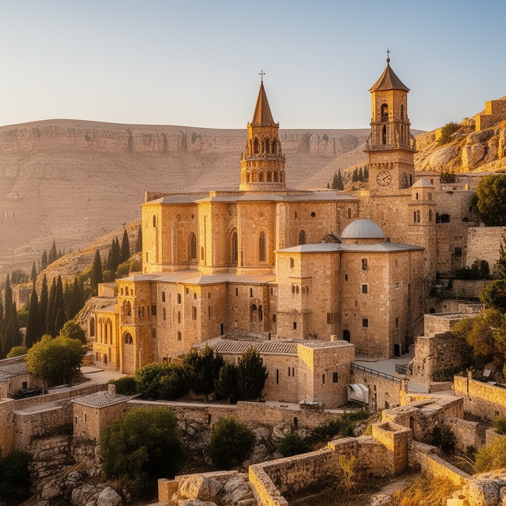 AI-generated illustration of Monastery of Saint Sabas (Mar Saba)