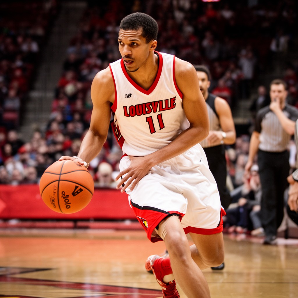 AI-generated illustration of Louisville Cardinals men's basketball