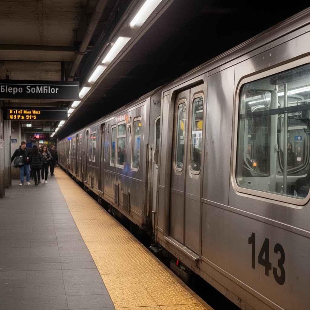 AI-generated illustration of R143 subway cars