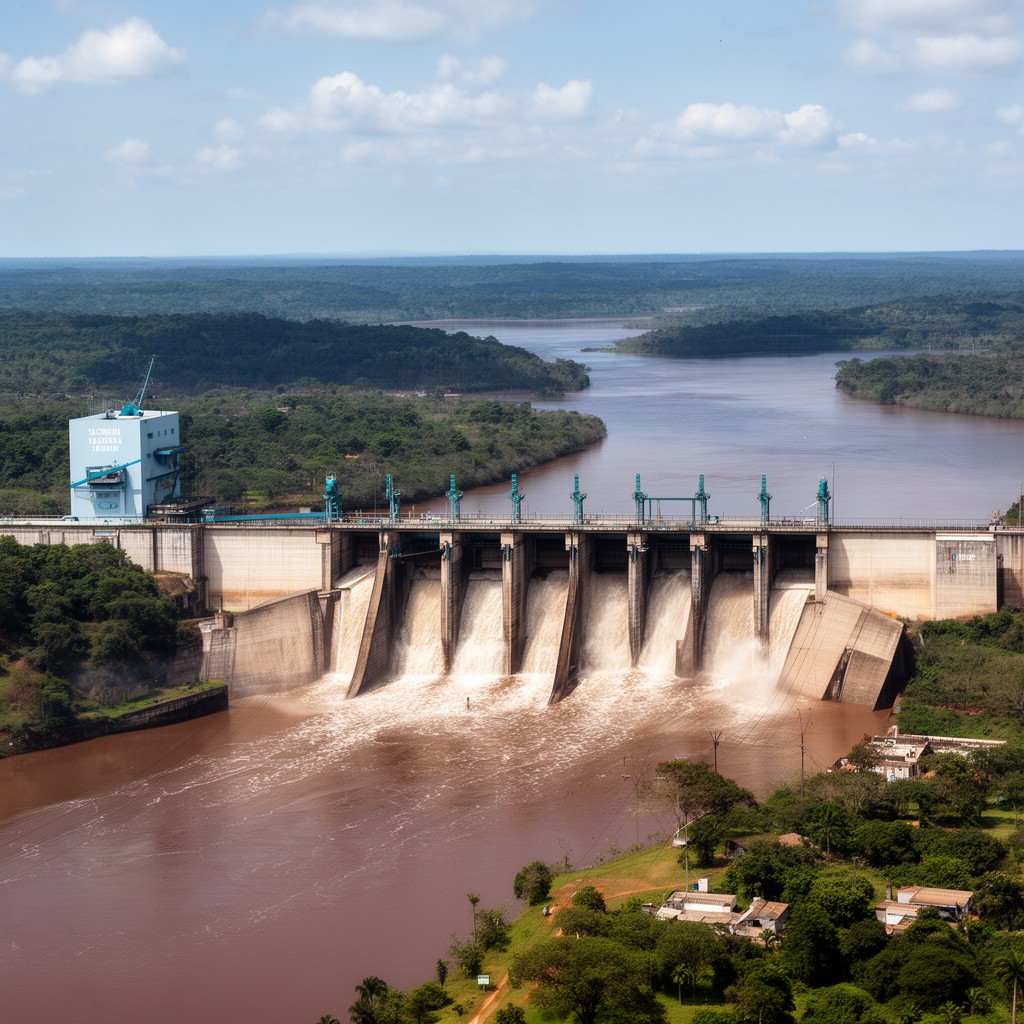 AI-generated illustration of Yacyretá Dam