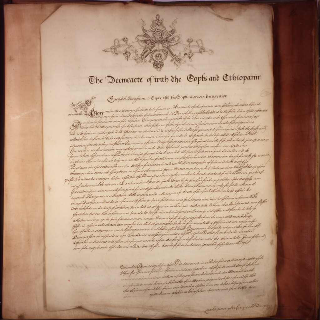 AI-generated illustration of Decree of Union with the Copts and Ethiopians