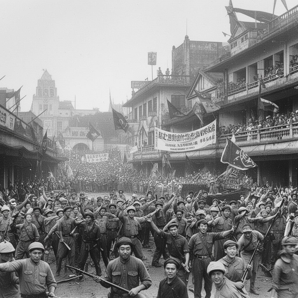 AI-generated illustration of Guangzhou Uprising
