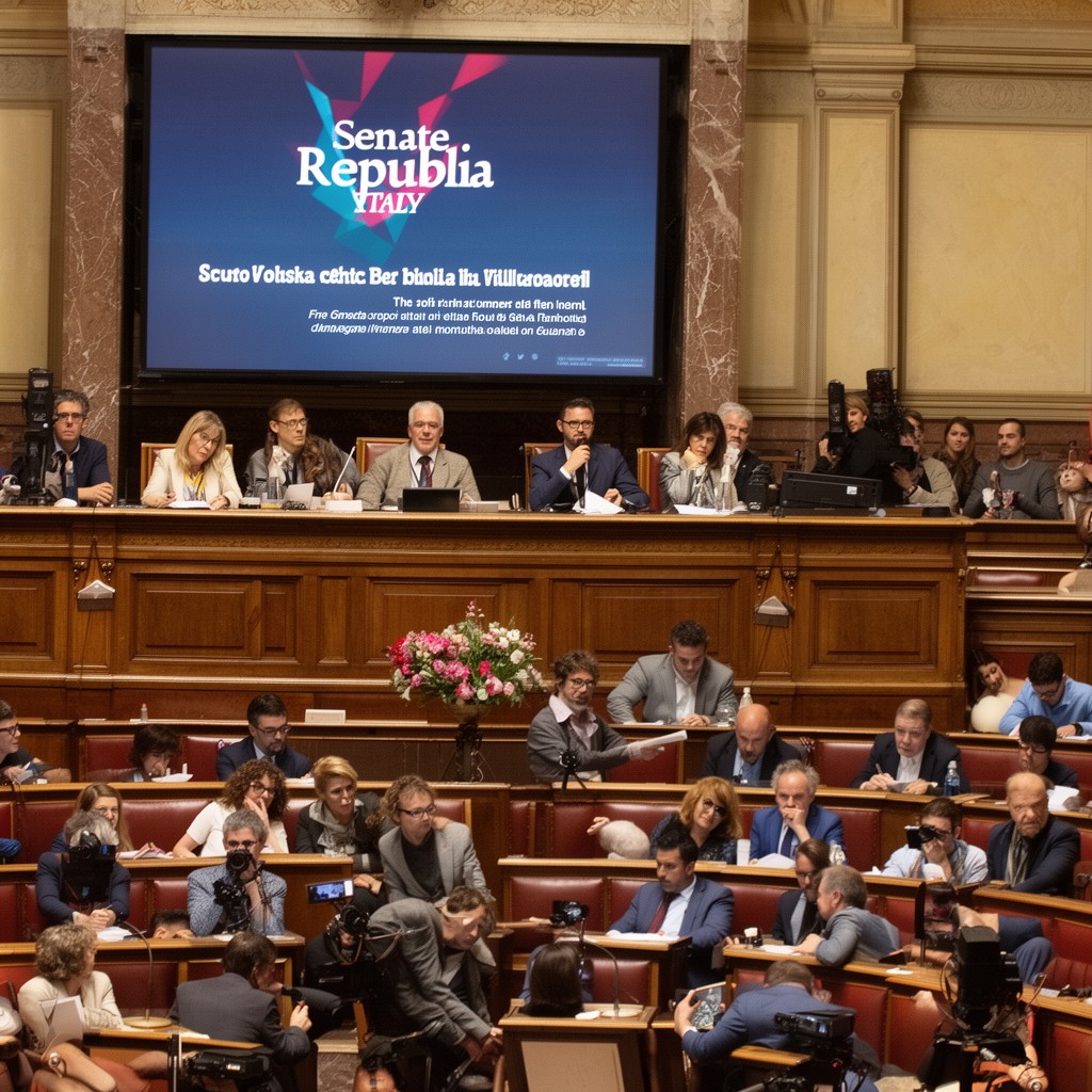 AI-generated illustration of Senate of the Republic of Italy