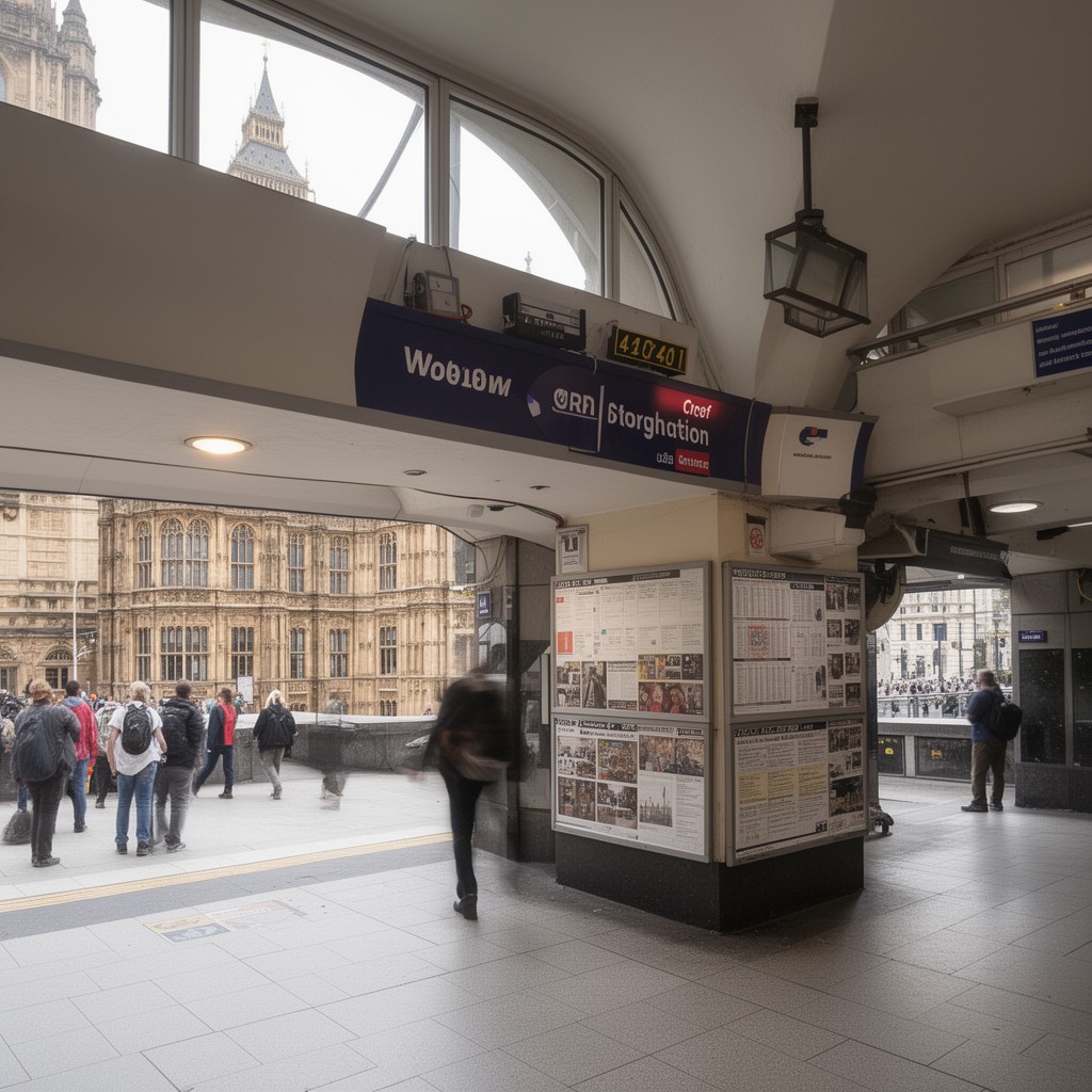 AI-generated illustration of Westminster Underground Station
