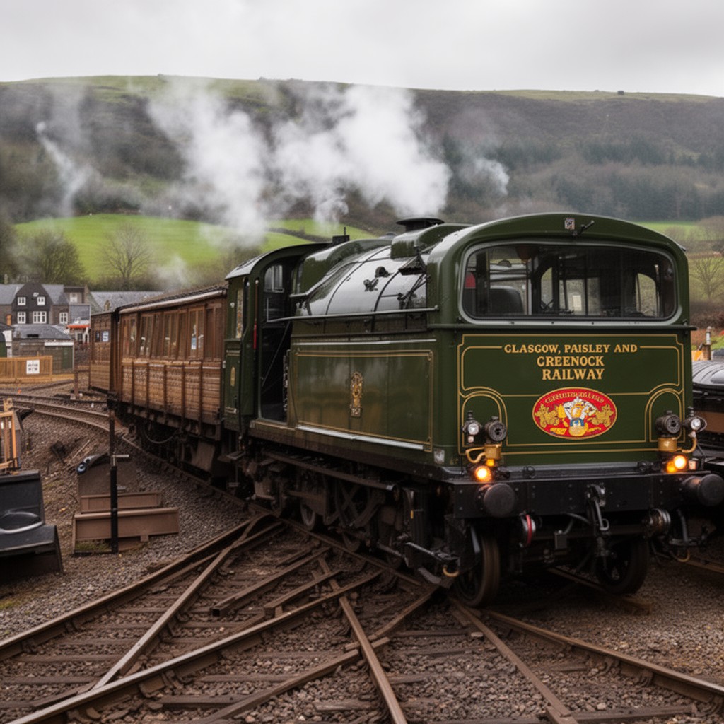AI-generated illustration of Glasgow, Paisley and Greenock Railway