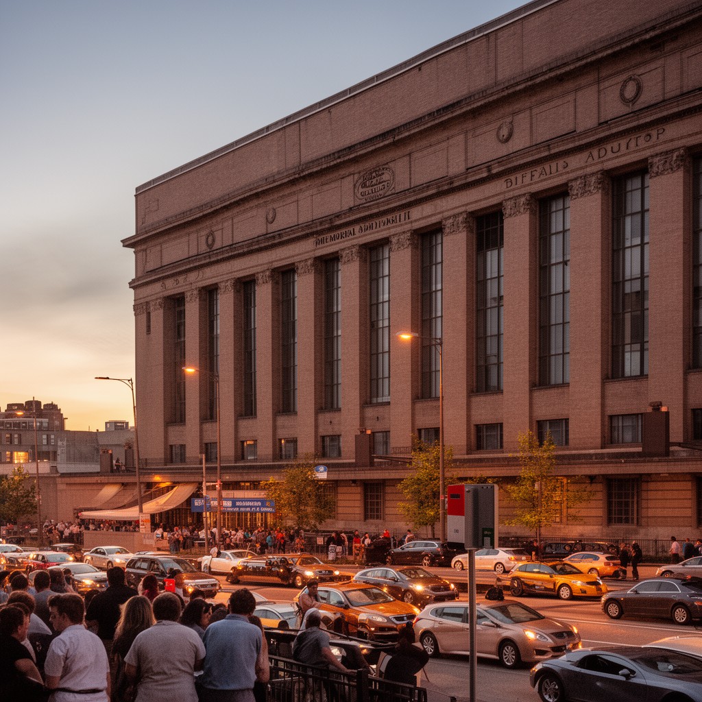 AI-generated illustration of Buffalo Memorial Auditorium
