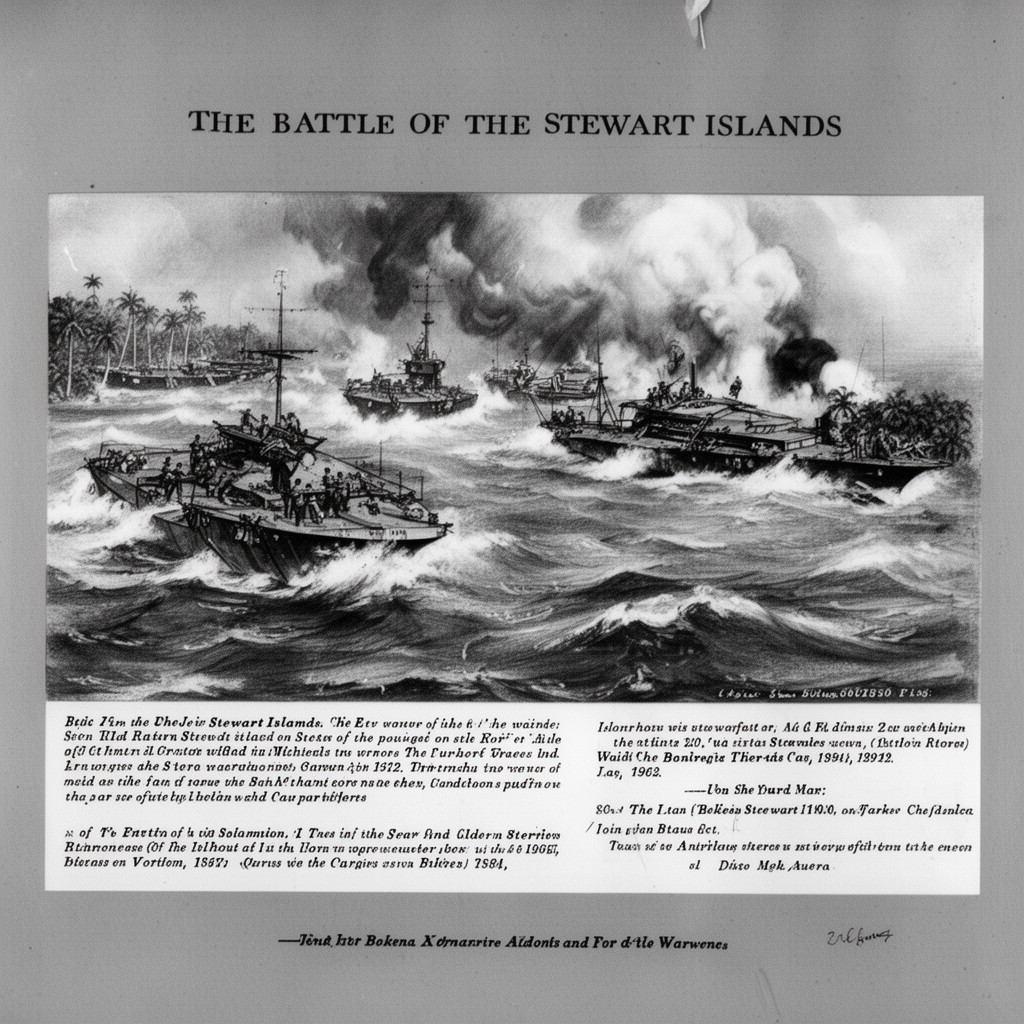 AI-generated illustration of Battle of the Stewart Islands