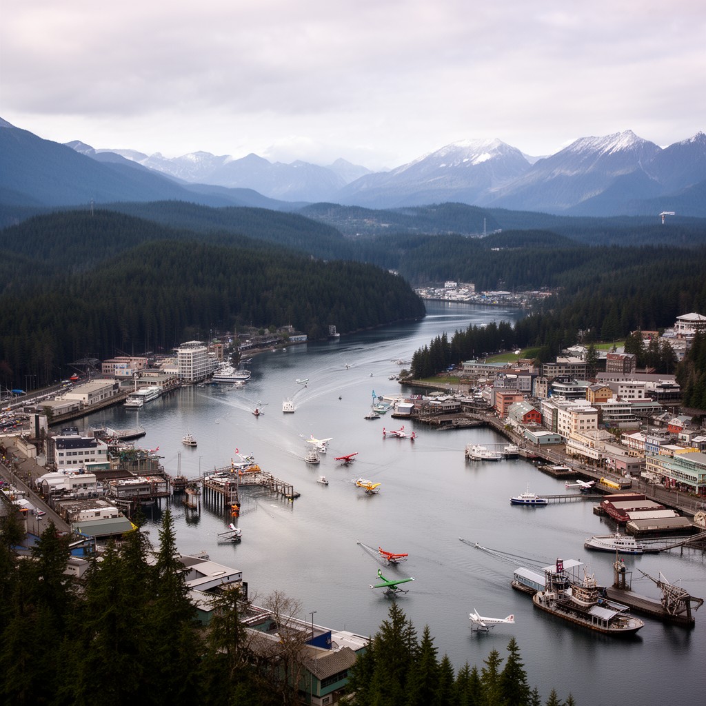 AI-generated illustration of Tongass Narrows