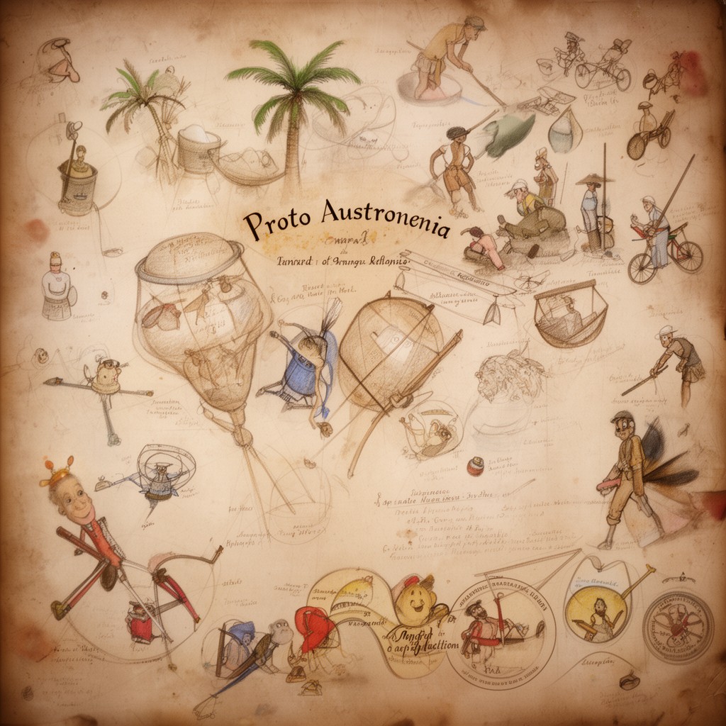 AI-generated illustration of Proto-Austronesian