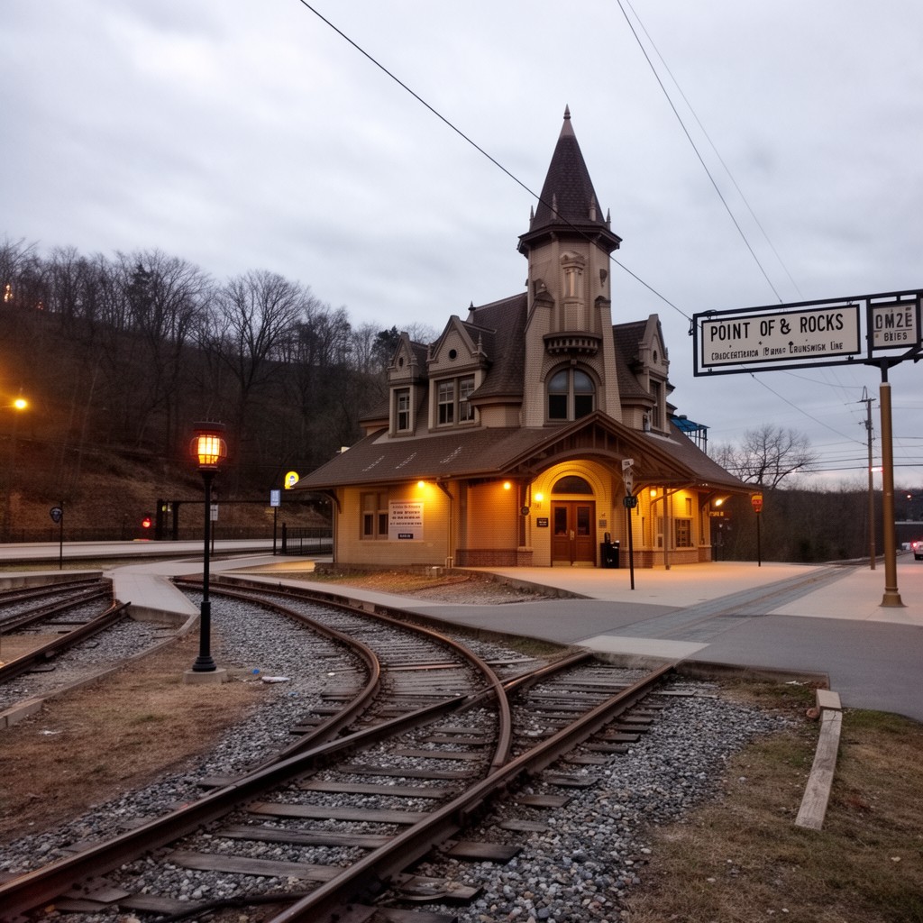 AI-generated illustration of Point of Rocks station