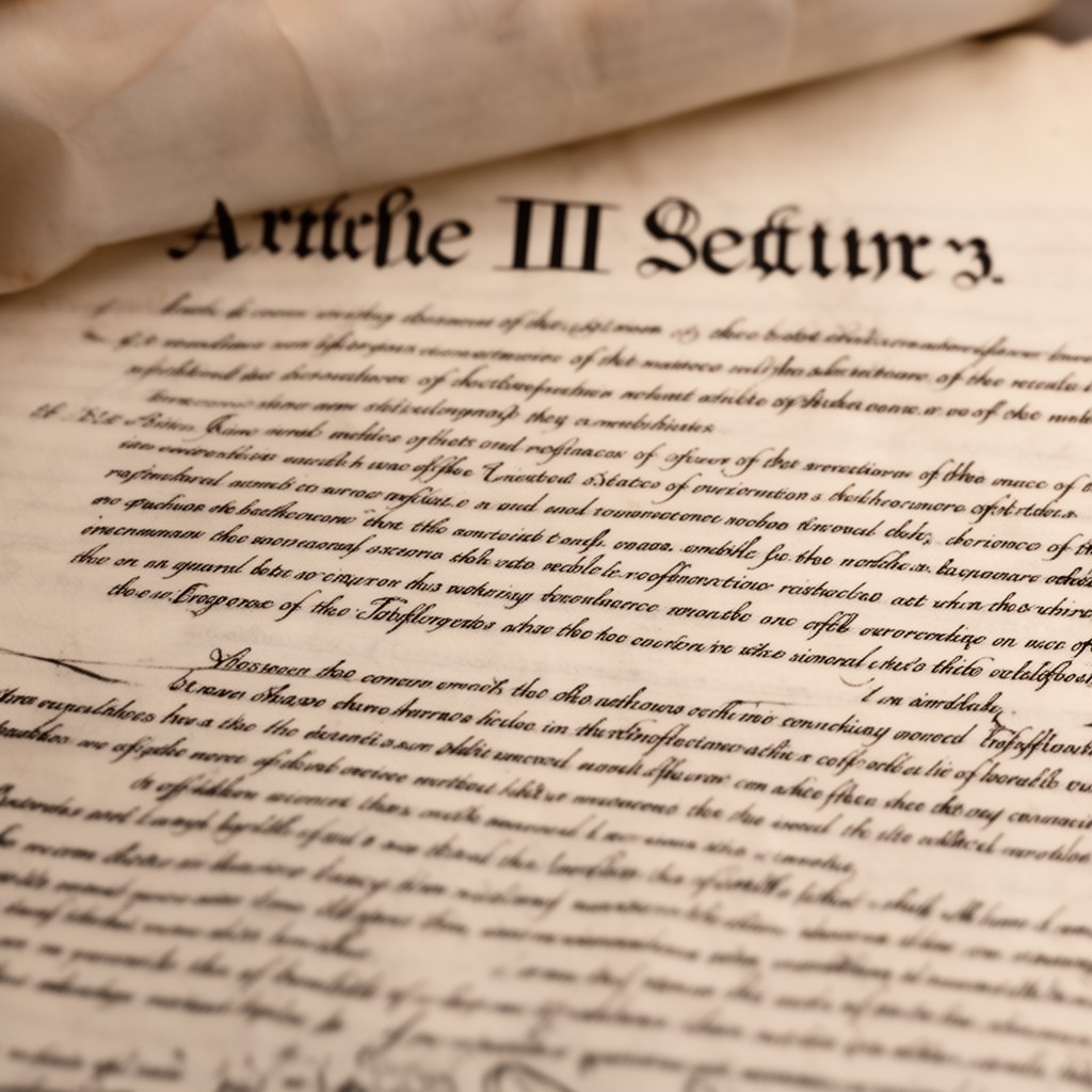 AI-generated illustration of Article III, Section 3 of the United States Constitution