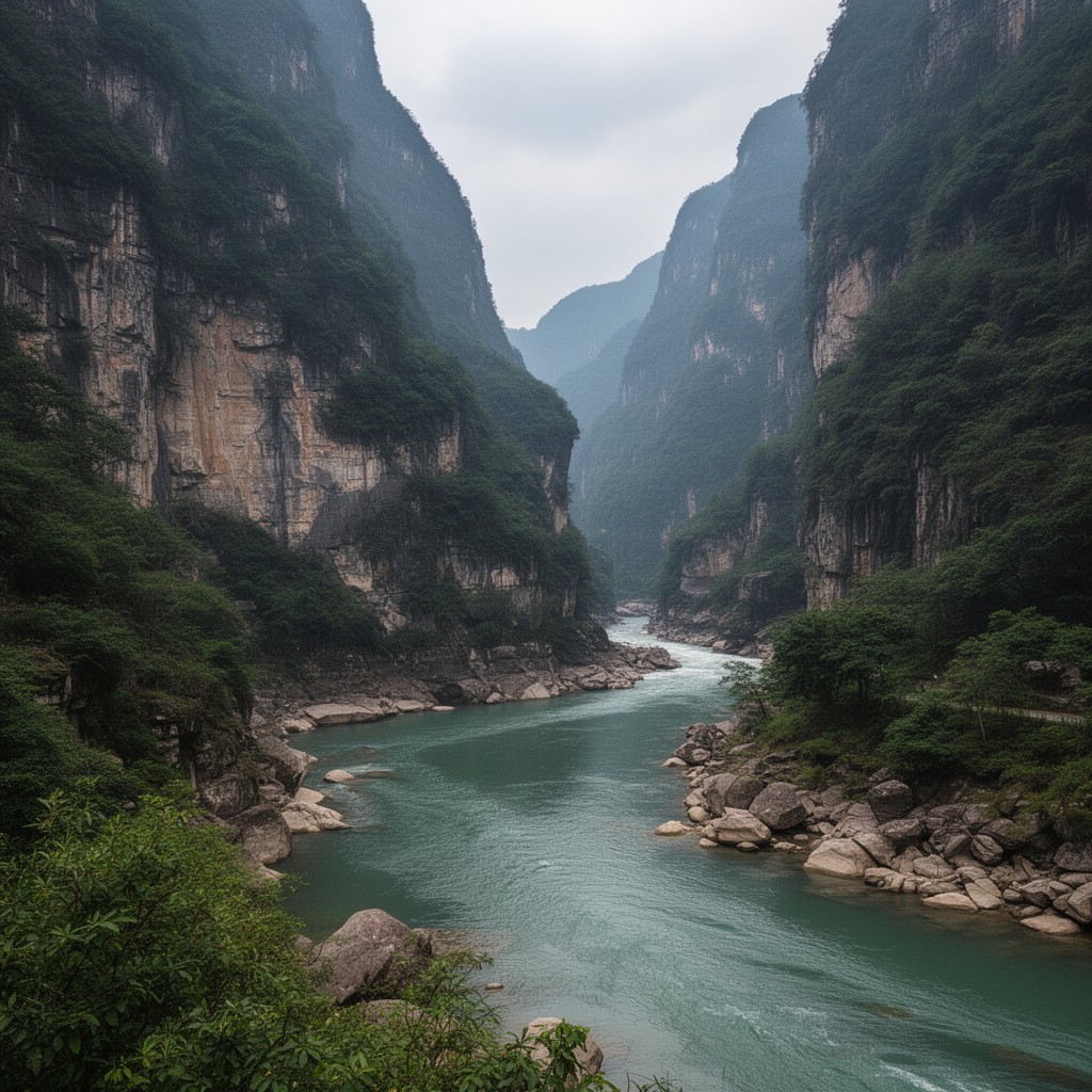 AI-generated illustration of Wu River