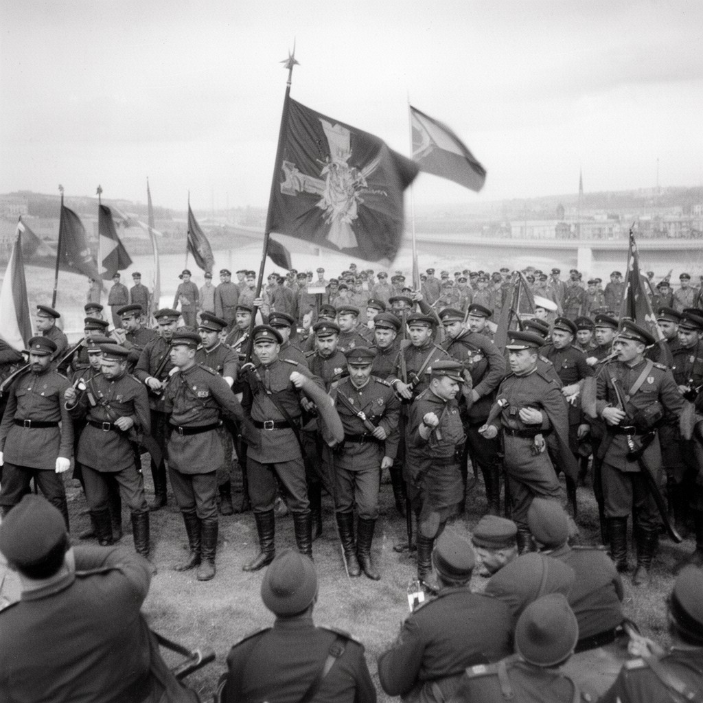 AI-generated illustration of Ural Cossack forces