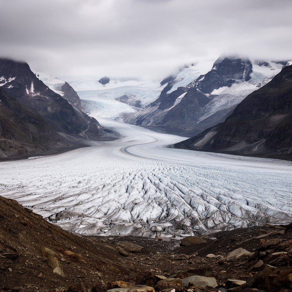 AI-generated illustration of Aletsch Glacier