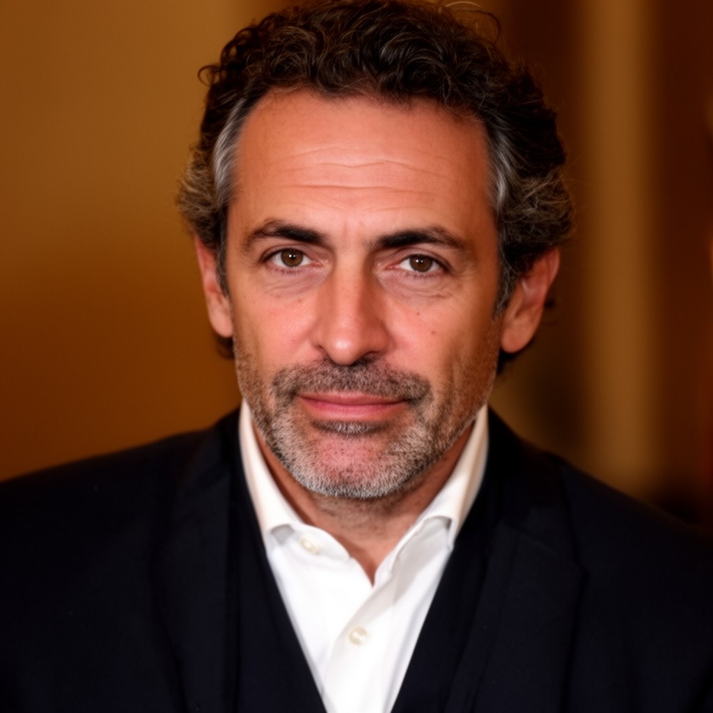 AI-generated illustration of Pierfrancesco Favino