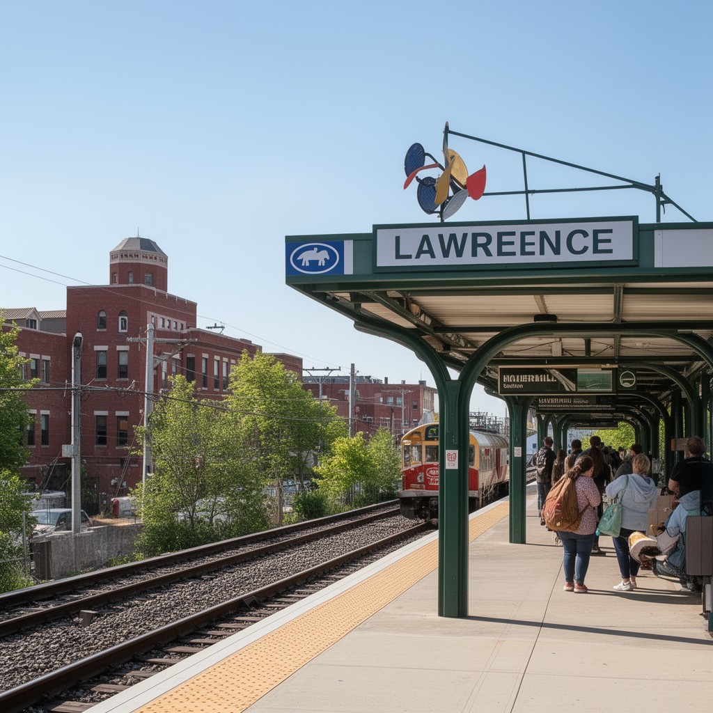 AI-generated illustration of Lawrence station