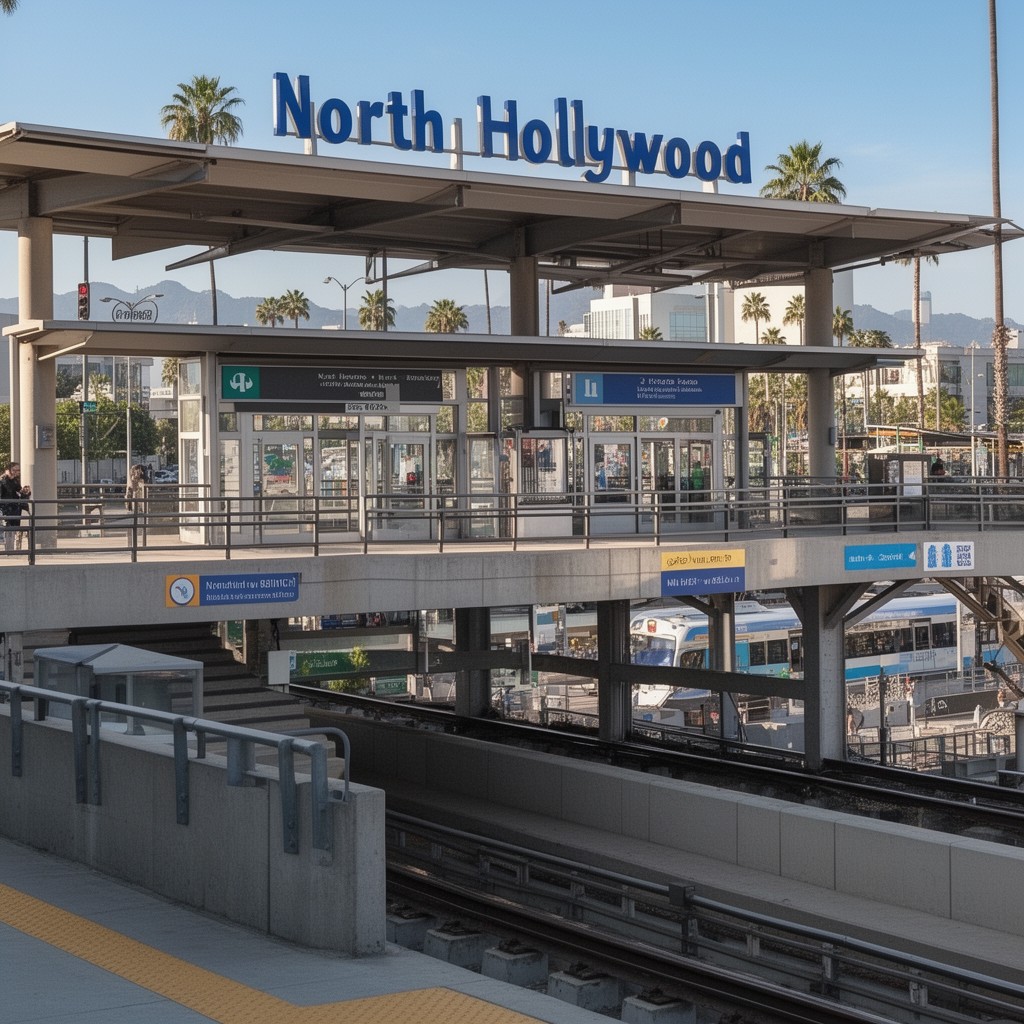 AI-generated illustration of North Hollywood station