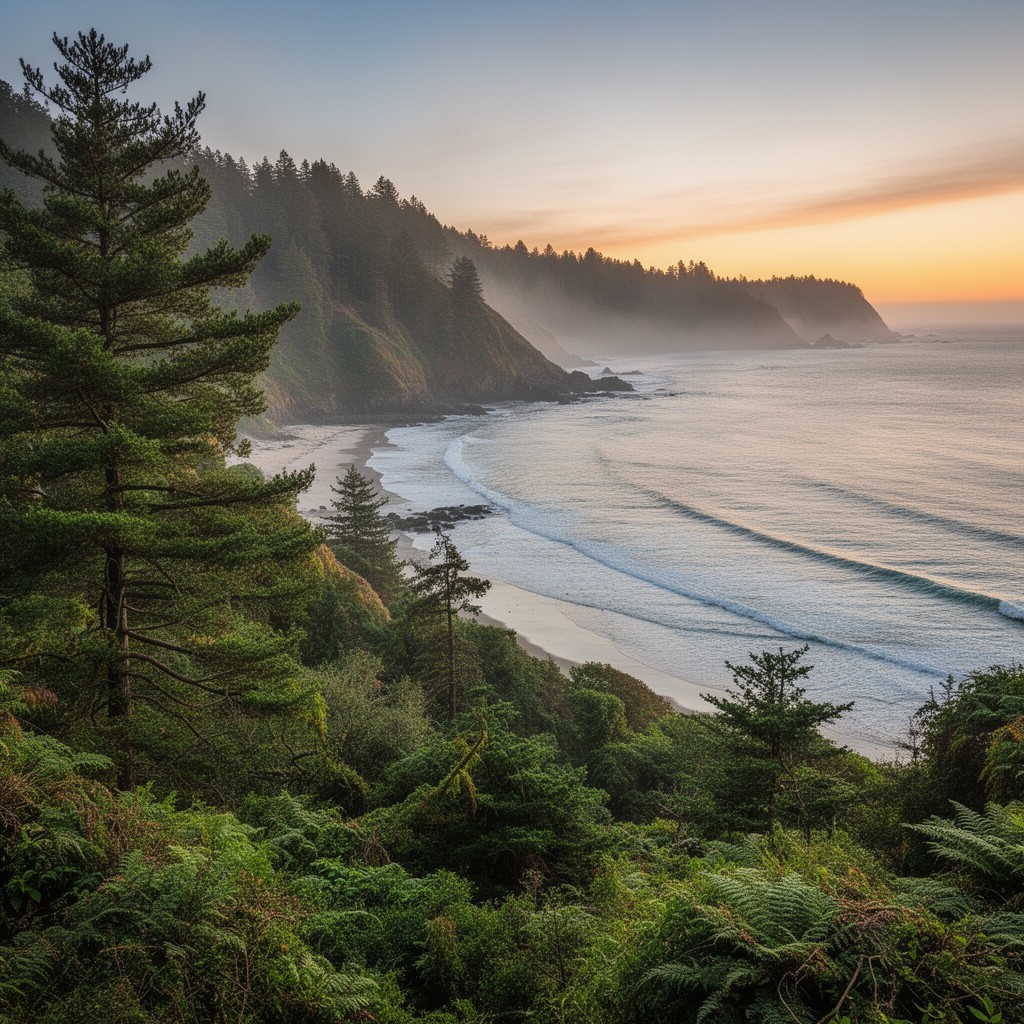 AI-generated illustration of Van Damme State Park