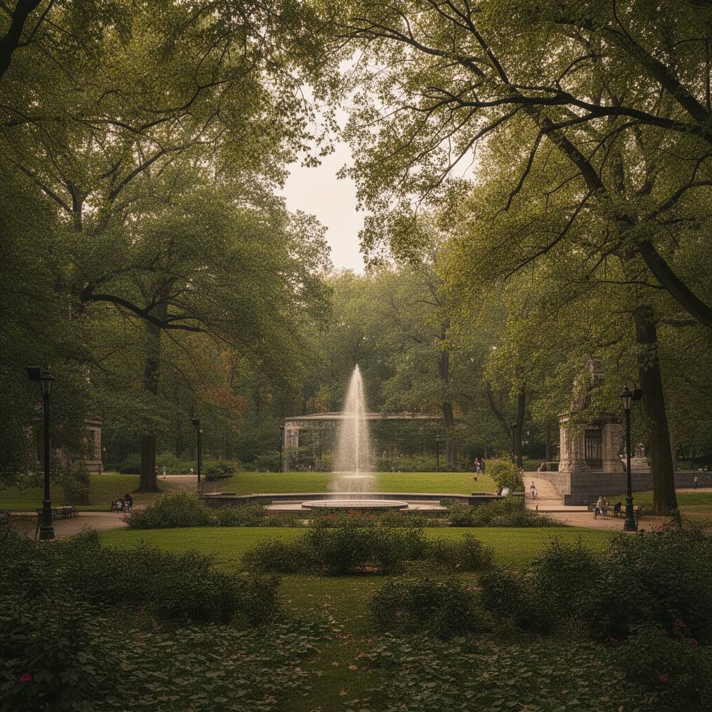 AI-generated illustration of Downing Park