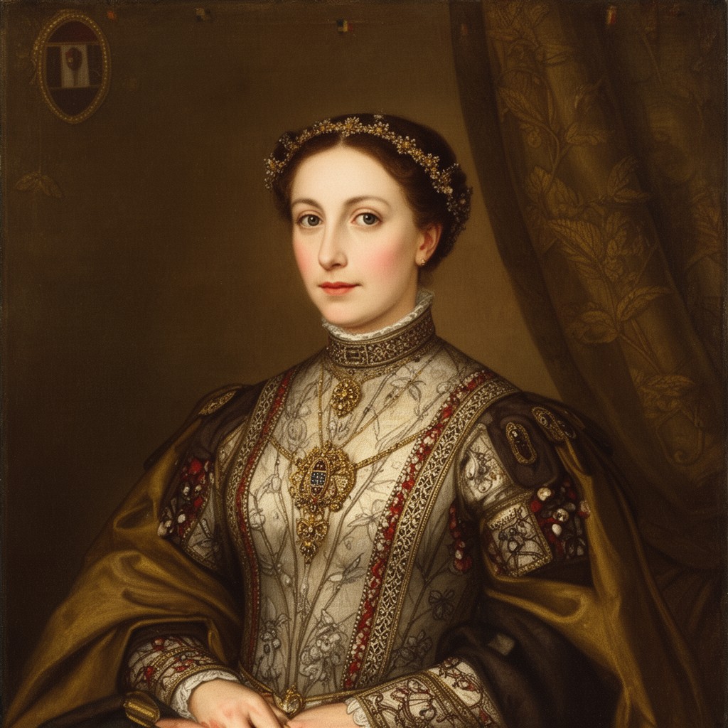 AI-generated illustration of Isabella of Aragon, Queen of Portugal
