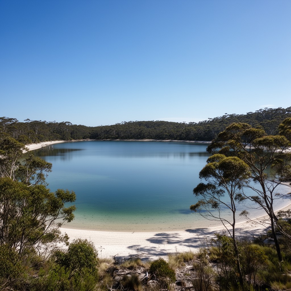 AI-generated illustration of Lake Birrabeen