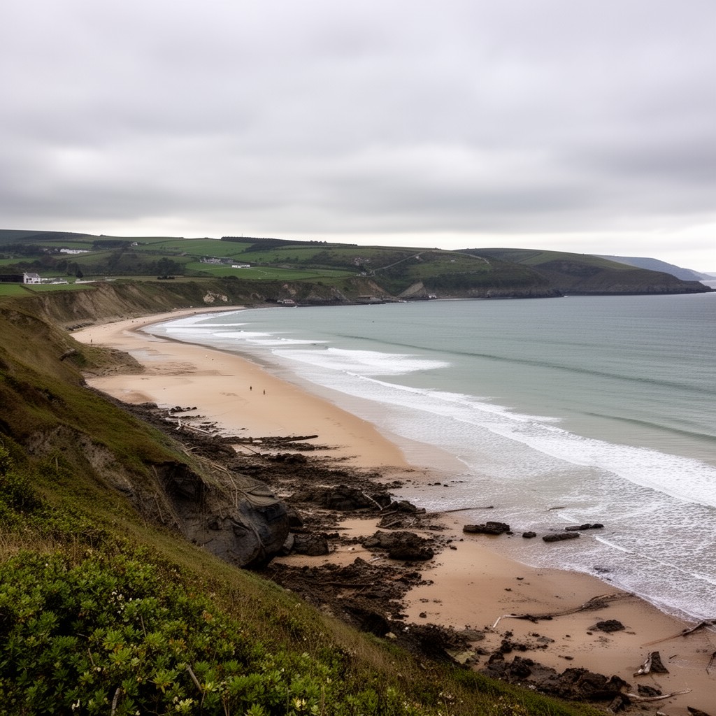 AI-generated illustration of Oxwich Bay