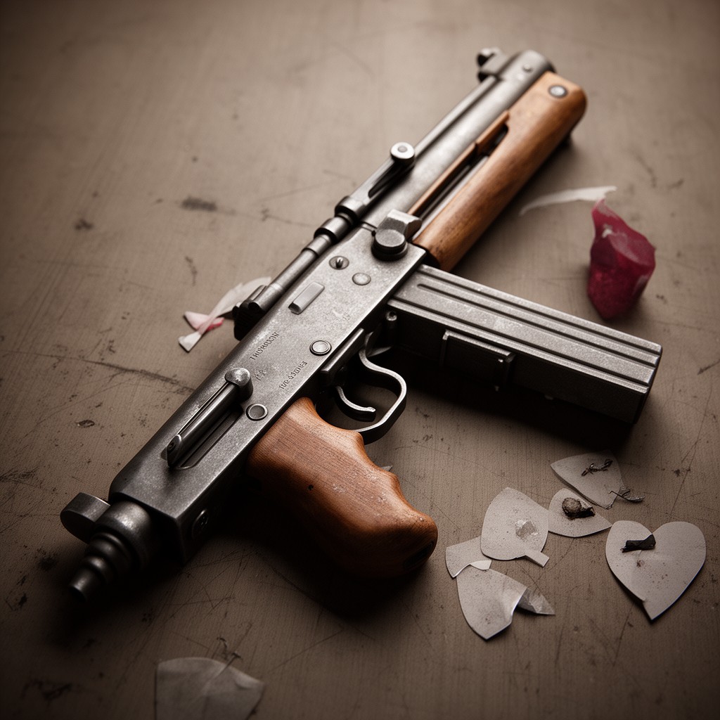 AI-generated illustration of Thompson submachine gun