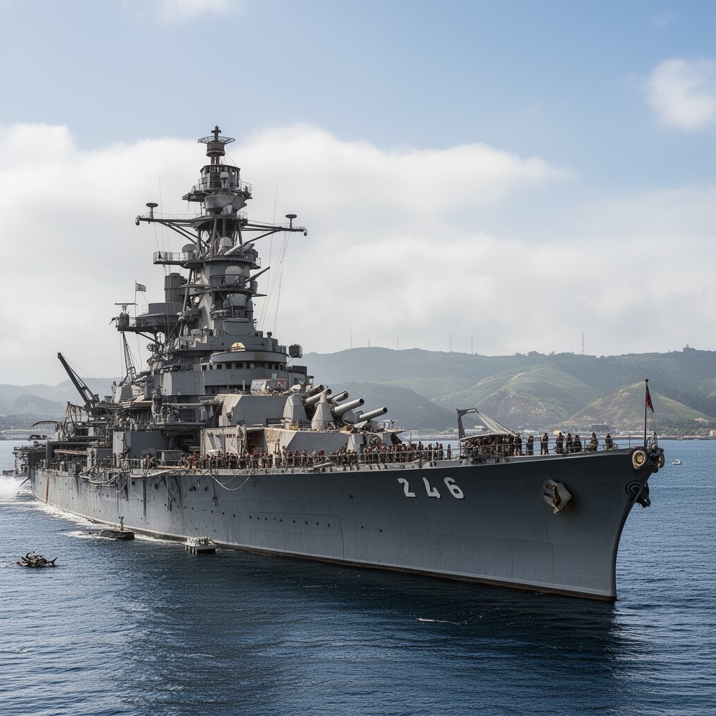 AI-generated illustration of USS Maryland (BB-46)
